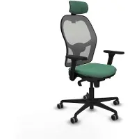 Piqueras Y Crespo Chaise de bureau avec appuie-tête 3D036G2 vert émeraude