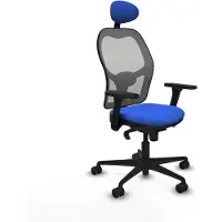 Piqueras Y Crespo Chaise de bureau avec appui-tête 3D036N1 Bleu