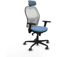 Piqueras Y Crespo Chaise de bureau avec appui-tête 3D036G2 Bleu ciel