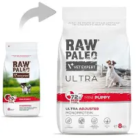 Vet Expert RAW PALEO Ultra Mini Puppy Bœuf - nourriture sèche pour chiots de petites races - 8 kg