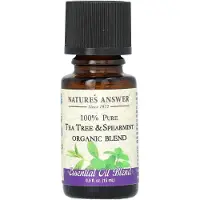 Natures Answer , Mélange d'Huiles Essentielles Biologiques 100% Pures, Arbre à Thé et Menthe Verte, 0,5 fl oz (15 ml)