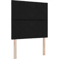 vidaXL Lit boxspring avec bandes lumineuses LED, noir, 90 x 200 cm, tissu