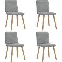vidaXL Chaises de salle à manger 4 pcs. Tissu gris clair