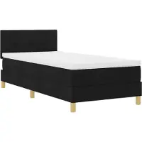 vidaXL Lit boxspring LED avec tête de lit, noir, 80 x 200 cm, tissu
