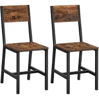 Vasagle Lot de 2 chaises de salle à manger, chaises de cuisine, chaise pour salle à manger, structure métallique, salon, cuisine, brun vintage-noir LDC092B01V1