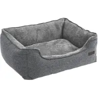 Feandrea Lit Pour Chien En Tissu Peluche, Gris