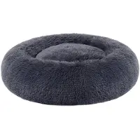 Feandrea Lit pour chien, lit pour chat, peluche douce, 60 cm, gris foncé PGW038G02