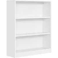 Vasagle Bibliothèque, Étagère à 3 Niveaux, Meuble de rangement, avec Étagères Réglables en hauteur, 80 x 24 x 93 cm, Blanc