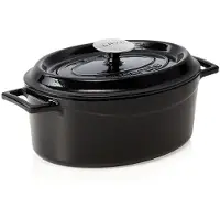 WAS Germany LAVA Cocotte noire 28 x 21 x 11 cm, série Casseroles ovale