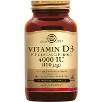 Solgar Vitamine D3 (Cholecalciferol) 4000 IU 100 mcg 60 Capsules Végétales