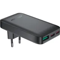 Acefast A100 65W Gan 2 Usb-C+ Usb-A Chargeur ultra-mince - Noir