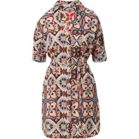 Comma Robe-chemise beige / bleu clair / rouge / noir