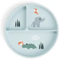 Done by Deer Stick&stay Compartment Playground Plate Clair