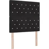 vidaXL LED Lit boxspring avec matelas noir 90 x 200 cm velours