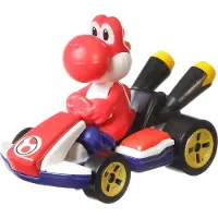 Hot Wheels Mattel GBG25 ; GPD90 - Mario Kart 1:64 Die-Cast - Red Yoshi
