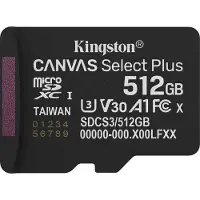 Kingston Microsd Canvas Select Plus G3 150r 512gb Sd Card Clair