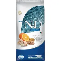 Farmina N&amp;D Ocean Cat Adult Cod, Spelt, Oats &amp; Orange - 10 kg - pour chat adulte avec morue, épeautre, avoine, orange