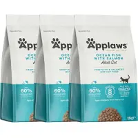 Applaws Cat Dry Adult - Poisson de mer avec saumon sans céréales - 5,4 kg (3x1,8 kg)