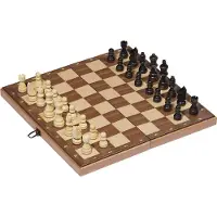 Goki Jeu d'échecs dans une boîte pliante en bois