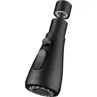 INF Embout de robinet de cuisine orientable 360 avec surpresseur — Cuivre et ABS, anti-éclaboussures Black