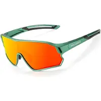 RockBros Unisexe, Lunettes de sport, Vélo polarisé (Vert, Green), Vert