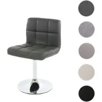 Mendler Chaise De Salle À Manger Kavala, Chaise De Cuisine, Pivotante Simili Cuir Gris Base Chromée