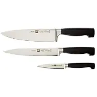 Zwilling 35290-003 Set de couteaux Quatre étoiles, 3 pièces, trempé à froid, inoxydable
