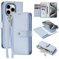 DUX Lawa Leather Case for iPhone 15 Pro - Blue (Apple iPhone 15 Pro), Coque pour téléphone portable, Bleu