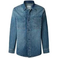 Pepe Jeans pour homme. PM309081 Chemise bleue Weston (L), Casuel, Coton, Manche longue