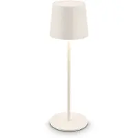 Briloner BOTA Lampe de table LED sans fil IP44 – Batterie rechargeable, variateur tactile à mémoire, blanc cassé, Ø11x33 cm, intérieur et extérieur