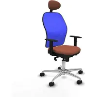 Piqueras Y Crespo Chaise de bureau avec appui-tête Jorquera 1D086N1 Bleu Marron