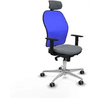 Piqueras Y Crespo Chaise de bureau avec appui-tête 1D086G2 Gris