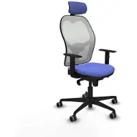 Piqueras Y Crespo Chaise de bureau avec appui-tête 1D036G2 bleu clair