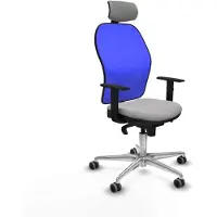 Piqueras Y Crespo Chaise de bureau avec appui-tête 1D086G2 Gris clair