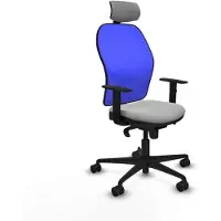 Piqueras Y Crespo Chaise de bureau avec appui-tête 1D036N2 Gris clair