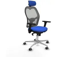 Piqueras Y Crespo Chaise de bureau avec appui-tête 3D086G2 Bleu