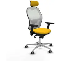 Piqueras Y Crespo Chaise de bureau avec appui-tête 3D086G2 Jaune