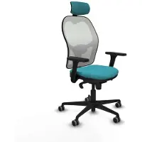 Piqueras Y Crespo Chaise de bureau avec appui-tête 3D036G2 turquoise