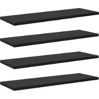 vidaXL Étagère à livres 4 pcs Noir 60 x 20 x 1.5 cm Bois d'ingénierie