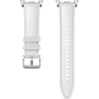 Samsung Bracelet Original Hybrid en cuir vegan Galaxy Watch 8 (40/44mm) / Classic (46mm) - Taille S/M/L - White