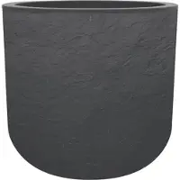 Eda Pot De Fleurs Rond En Plastique Volcania Up Anthracite - Ø 50 Cm