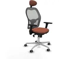 Piqueras Y Crespo Chaise de bureau avec appui-tête Jorquera 3D086G1 Marron Gris