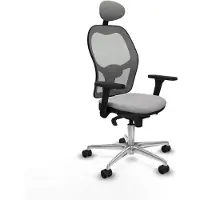 Piqueras Y Crespo Chaise de bureau avec appui-tête Jorquera 3D086N1 Gris clair