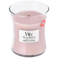 Woodwick Vanilla & Sea Salt bougie parfumée avec mèche en bois 85 g