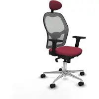 Piqueras Y Crespo Chaise de bureau avec appui-tête Jorquera 2D086N1 Grenat