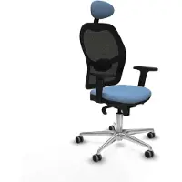 Piqueras Y Crespo Chaise de bureau avec appui-tête Jorquera 2D086G1 Bleu ciel