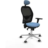 Piqueras Y Crespo Chaise de bureau avec appui-tête Jorquera 3D086G1 Bleu ciel