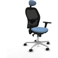 Piqueras Y Crespo Chaise de bureau avec appui-tête Jorquera 3D086N1 Bleu ciel