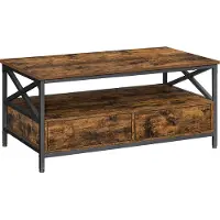 Vasagle table basse, table de salon, en X, brun vintage-noir