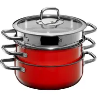WMF Fusiontec Compact Topf-Set, 3-teilig, Red 3201111553 4000530730572
